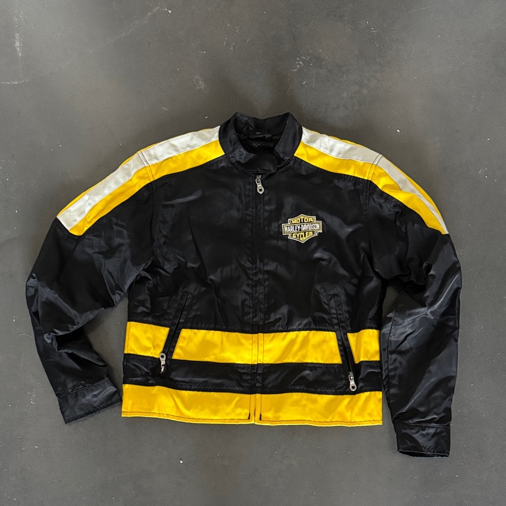 Harley-Davidson Black Yellow Men's Windbreaker Jacket